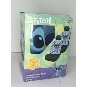 Disney Stitch Lowback Seat Covers With Headrest Cover 2 Pack Bucket Seat